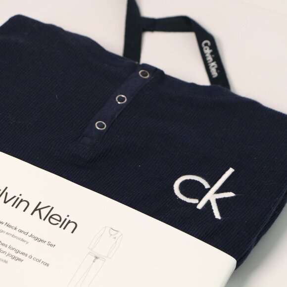 Calvin Klein Navy Long Sleeve Crew Neck & Jogger Set - Picture 2 of 4